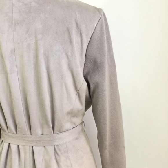 H BY Halston By Halston Faux Suede Zip Front Jacket Zip Up Belted Size 10 - Picture 4 of 8